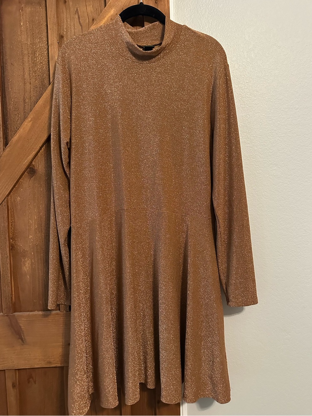 wild fable Metallic Copper Turtleneck Dress